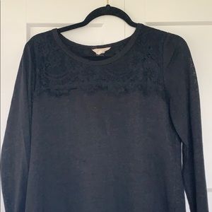 Black lace top shirt